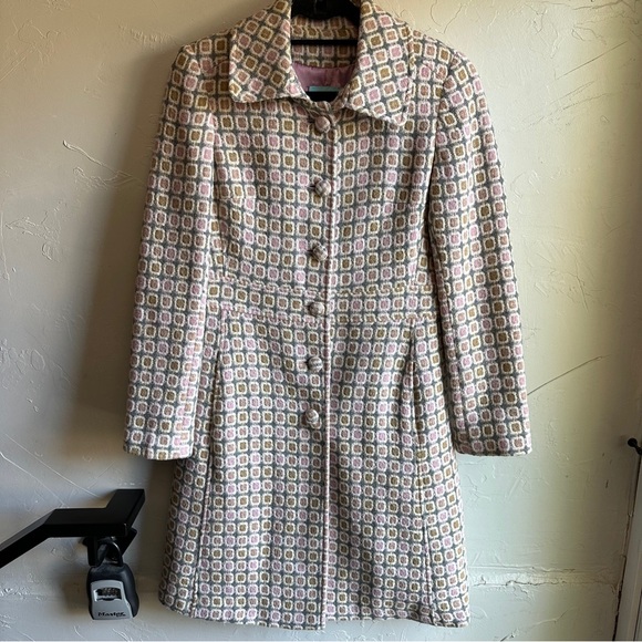 Marciano Guess Retro‎ Long Peacoat Coat Mod Gossip Girl Feminine Wool Blend Sz M - Picture 2 of 15